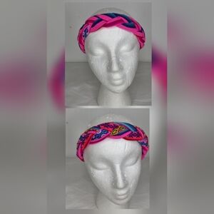 GiuliA Pink and Blue Braided Headband Reversible- Created By Peruvian Artisans